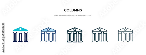 columns icon in different style vector illustration. two colored and black columns vector icons designed in filled, outline, line and stroke style can be used for web, mobile, ui