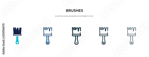 brushes icon in different style vector illustration. two colored and black brushes vector icons designed in filled, outline, line and stroke style can be used for web, mobile, ui