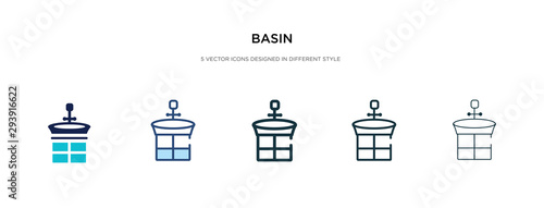 basin icon in different style vector illustration. two colored and black basin vector icons designed in filled, outline, line and stroke style can be used for web, mobile, ui
