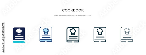 cookbook icon in different style vector illustration. two colored and black cookbook vector icons designed in filled, outline, line and stroke style can be used for web, mobile, ui