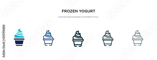 frozen yogurt icon in different style vector illustration. two colored and black frozen yogurt vector icons designed in filled, outline, line and stroke style can be used for web, mobile, ui