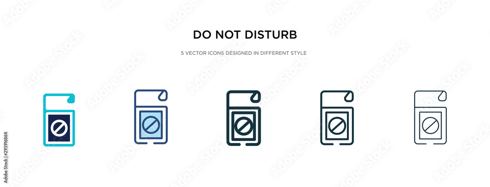 do not disturb icon in different style vector illustration. two colored and black do not disturb vector icons designed in filled, outline, line and stroke style can be used for web, mobile, ui