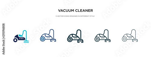 vacuum cleaner icon in different style vector illustration. two colored and black vacuum cleaner vector icons designed in filled, outline, line and stroke style can be used for web, mobile, ui