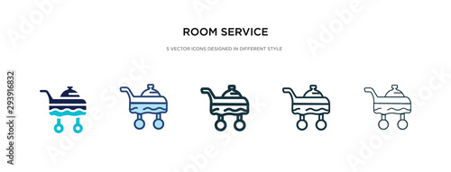 room service icon in different style vector illustration. two colored and black room service vector icons designed in filled, outline, line and stroke style can be used for web, mobile, ui