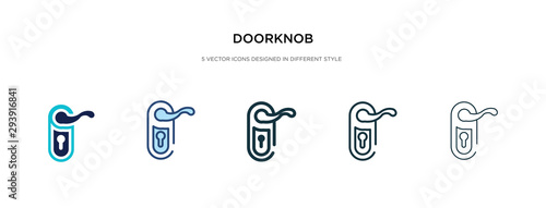 doorknob icon in different style vector illustration. two colored and black doorknob vector icons designed in filled, outline, line and stroke style can be used for web, mobile, ui