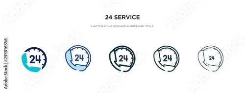 24 service icon in different style vector illustration. two colored and black 24 service vector icons designed in filled, outline, line and stroke style can be used for web, mobile, ui
