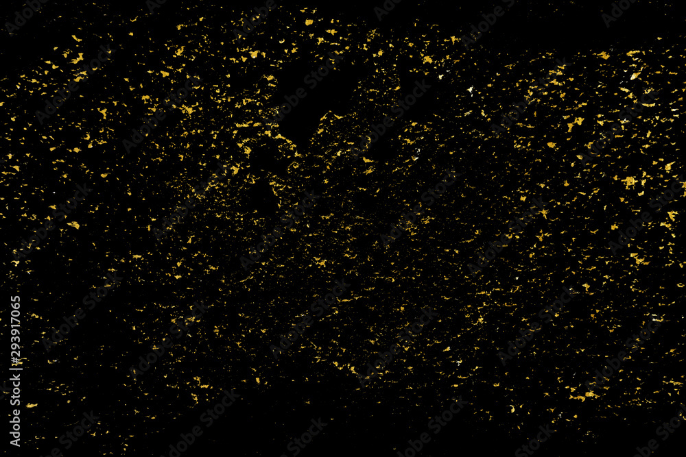 Golden glitter textures. Abstract gold sparkle pattern scracks, scuffs, chips, stains, ink spots, lines. for web banner, business card or design.