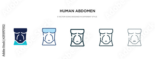 human abdomen icon in different style vector illustration. two colored and black human abdomen vector icons designed in filled, outline, line and stroke style can be used for web, mobile, ui photo