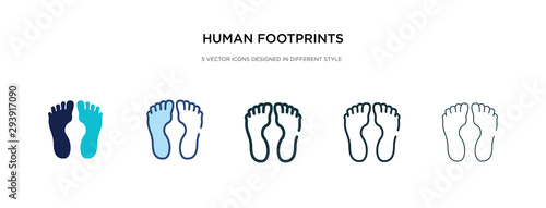 human footprints icon in different style vector illustration. two colored and black human footprints vector icons designed in filled, outline, line and stroke style can be used for web, mobile, ui
