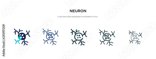 neuron icon in different style vector illustration. two colored and black neuron vector icons designed in filled, outline, line and stroke style can be used for web, mobile, ui