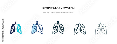 respiratory system icon in different style vector illustration. two colored and black respiratory system vector icons designed in filled, outline, line and stroke style can be used for web, mobile,