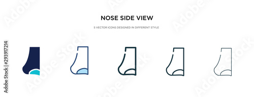 nose side view icon in different style vector illustration. two colored and black nose side view vector icons designed in filled, outline, line and stroke style can be used for web, mobile, ui