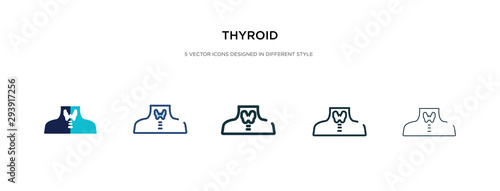Canvas Print thyroid icon in different style vector illustration
