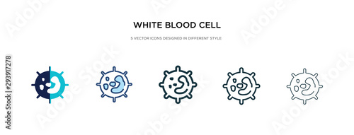 white blood cell icon in different style vector illustration. two colored and black white blood cell vector icons designed in filled, outline, line and stroke style can be used for web, mobile, ui