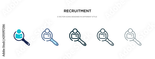 recruitment icon in different style vector illustration. two colored and black recruitment vector icons designed in filled, outline, line and stroke style can be used for web, mobile, ui