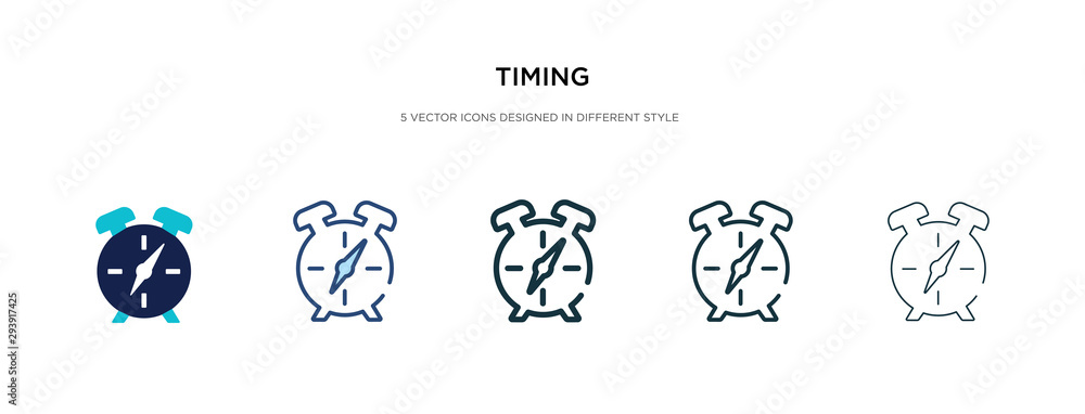 timing icon in different style vector illustration. two colored and black timing vector icons designed in filled, outline, line and stroke style can be used for web, mobile, ui timing icon in different style vector illustration. two colored and black timing vector icons designed in filled, outline, line and stroke style can be used for web, mobile, ui