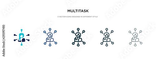 multitask icon in different style vector illustration. two colored and black multitask vector icons designed in filled, outline, line and stroke style can be used for web, mobile, ui