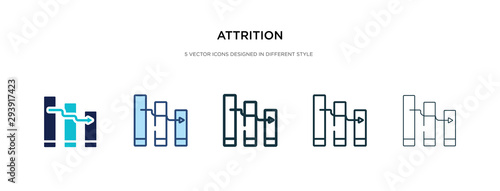 attrition icon in different style vector illustration. two colored and black attrition vector icons designed in filled, outline, line and stroke style can be used for web, mobile, ui