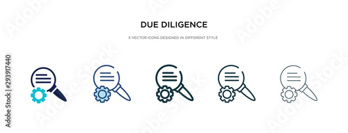 due diligence icon in different style vector illustration. two colored and black due diligence vector icons designed in filled, outline, line and stroke style can be used for web, mobile, ui