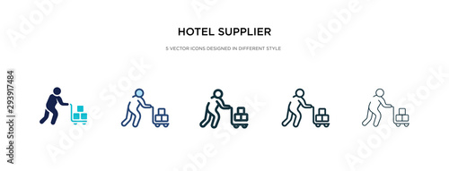 hotel supplier icon in different style vector illustration. two colored and black hotel supplier vector icons designed in filled  outline  line and stroke style can be used for web  mobile  ui