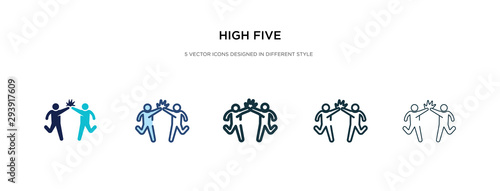 high five icon in different style vector illustration. two colored and black high five vector icons designed in filled, outline, line and stroke style can be used for web, mobile, ui