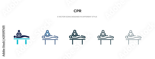 cpr icon in different style vector illustration. two colored and black cpr vector icons designed in filled, outline, line and stroke style can be used for web, mobile, ui
