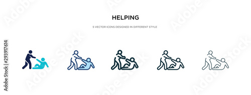 helping icon in different style vector illustration. two colored and black helping vector icons designed in filled, outline, line and stroke style can be used for web, mobile, ui