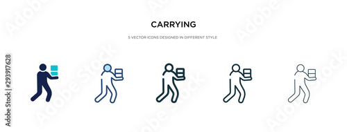 carrying icon in different style vector illustration. two colored and black carrying vector icons designed in filled, outline, line and stroke style can be used for web, mobile, ui