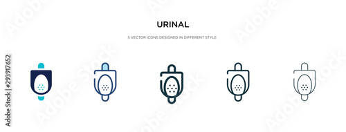 urinal icon in different style vector illustration. two colored and black urinal vector icons designed in filled, outline, line and stroke style can be used for web, mobile, ui