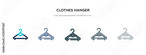 clothes hanger icon in different style vector illustration. two colored and black clothes hanger vector icons designed in filled, outline, line and stroke style can be used for web, mobile, ui