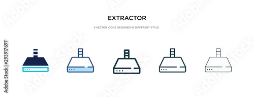 extractor icon in different style vector illustration. two colored and black extractor vector icons designed in filled  outline  line and stroke style can be used for web  mobile  ui