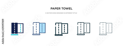 paper towel icon in different style vector illustration. two colored and black paper towel vector icons designed in filled, outline, line and stroke style can be used for web, mobile, ui