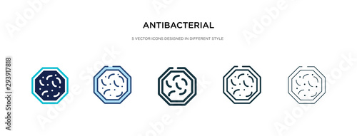 antibacterial icon in different style vector illustration. two colored and black antibacterial vector icons designed in filled, outline, line and stroke style can be used for web, mobile, ui