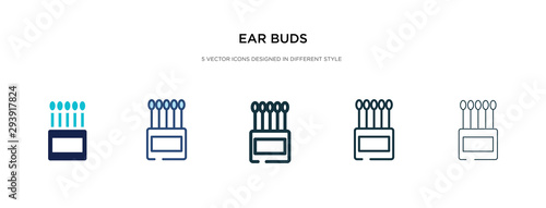 ear buds icon in different style vector illustration. two colored and black ear buds vector icons designed in filled, outline, line and stroke style can be used for web, mobile, ui