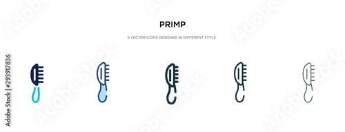 primp icon in different style vector illustration. two colored and black primp vector icons designed in filled, outline, line and stroke style can be used for web, mobile, ui
