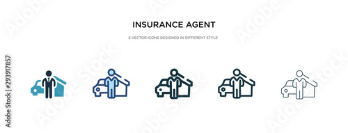 insurance agent icon in different style vector illustration. two colored and black insurance agent vector icons designed in filled, outline, line and stroke style can be used for web, mobile, ui