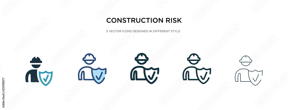 construction risk icon in different style vector illustration. two colored and black construction risk vector icons designed in filled, outline, line and stroke style can be used for web, mobile, ui