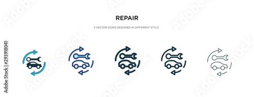 repair icon in different style vector illustration. two colored and black repair vector icons designed in filled, outline, line and stroke style can be used for web, mobile, ui