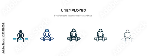 unemployed icon in different style vector illustration. two colored and black unemployed vector icons designed in filled, outline, line and stroke style can be used for web, mobile, ui