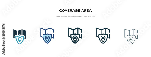 coverage area icon in different style vector illustration. two colored and black coverage area vector icons designed in filled, outline, line and stroke style can be used for web, mobile, ui