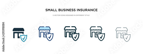small business insurance icon in different style vector illustration. two colored and black small business insurance vector icons designed in filled, outline, line and stroke style can be used for