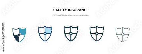 safety insurance icon in different style vector illustration. two colored and black safety insurance vector icons designed in filled, outline, line and stroke style can be used for web, mobile, ui