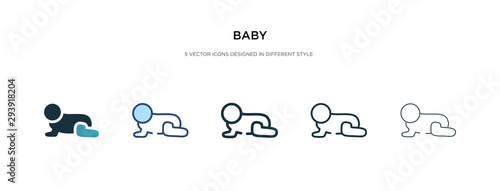 baby icon in different style vector illustration. two colored and black baby vector icons designed in filled, outline, line and stroke style can be used for web, mobile, ui