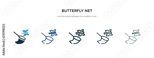 butterfly net icon in different style vector illustration. two colored and black butterfly net vector icons designed in filled, outline, line and stroke style can be used for web, mobile, ui