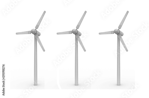 Wind turbine sustainable technology; original 3d rendering