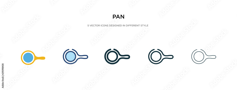 pan icon in different style vector illustration. two colored and black pan vector icons designed in filled, outline, line and stroke style can be used for web, mobile, ui