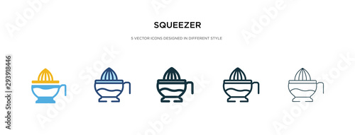 squeezer icon in different style vector illustration. two colored and black squeezer vector icons designed in filled, outline, line and stroke style can be used for web, mobile, ui
