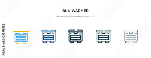 bun warmer icon in different style vector illustration. two colored and black bun warmer vector icons designed in filled, outline, line and stroke style can be used for web, mobile, ui © zaurrahimov
