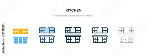 kitchen icon in different style vector illustration. two colored and black kitchen vector icons designed in filled, outline, line and stroke style can be used for web, mobile, ui