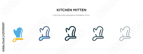 kitchen mitten icon in different style vector illustration. two colored and black kitchen mitten vector icons designed in filled, outline, line and stroke style can be used for web, mobile, ui